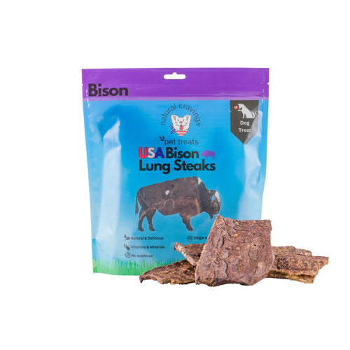 Natural Cravings Bison Lung Steak Dog Treats