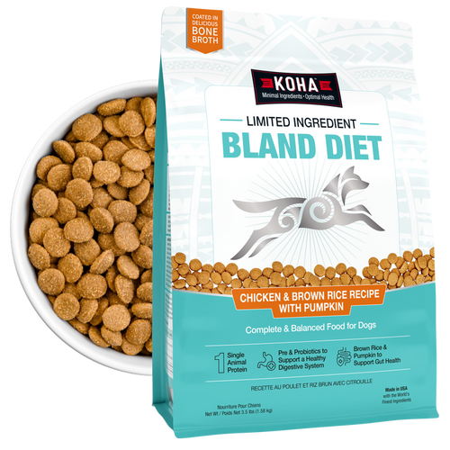 Koha Limited Ingredient Dry Bland Diet Chicken & Brown Rice Recipe with Pumpkin for Dogs (3.5 lb)