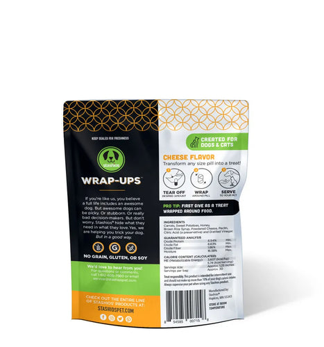 Stashios Wrap-Ups Pill Wrapper For Cats & Dogs Cheese Flavor