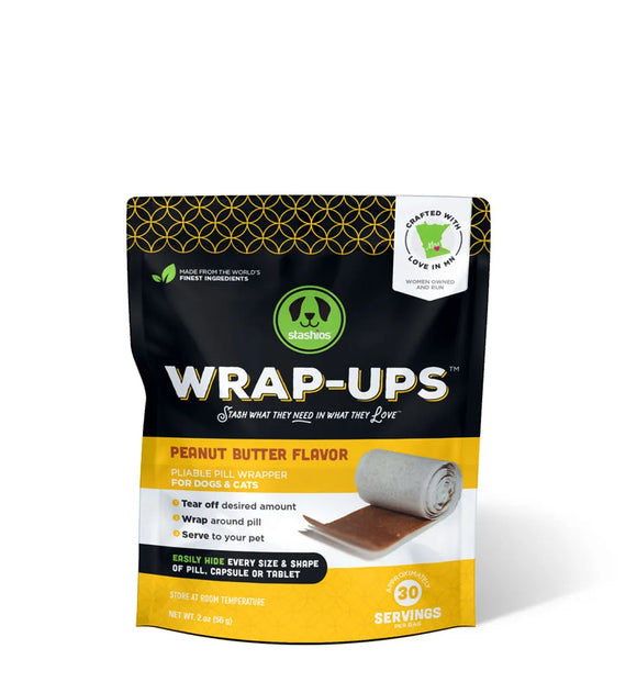 Stashios Wrap-Ups Pill Wrap For Cats and Dogs Peanut Butter Flavor