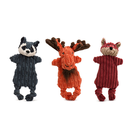 HuggleHounds Woodland HuggleFlatties™ Assorted Durable Plush Dog Toys ()