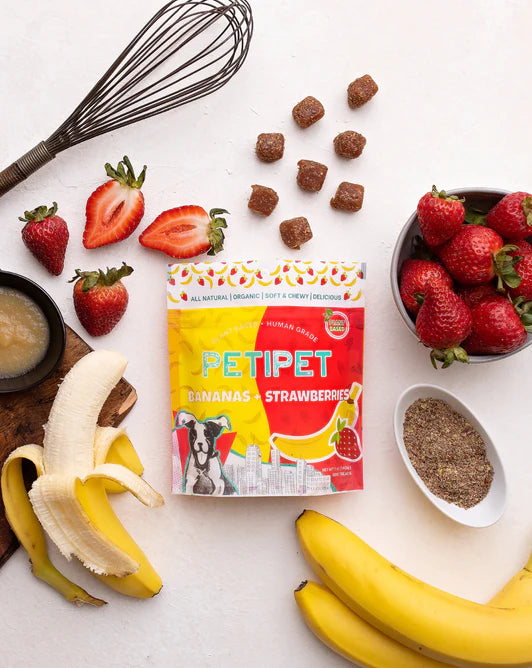 PETIPET Bananas + Strawberries Whole Food Dog Treats