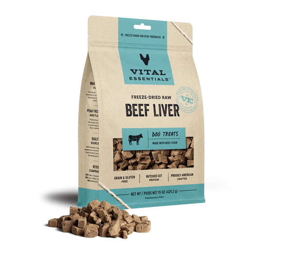 Vital Essentials Freeze-Dried Raw Beef Liver Dog Treats