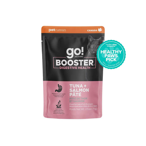 Petcurean Go! Solutions Booster Tuna + Salmon Pâté for Digestive Health Wet Cat Food (2.5 oz)