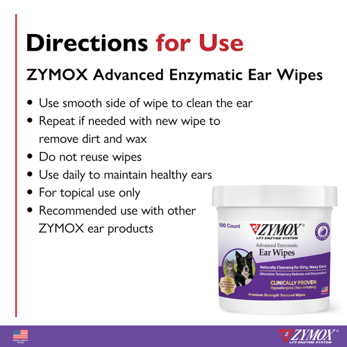 Zymox Advanced Enzymatic Ear Wipes