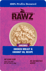 RAWZ Shredded Chicken Breast & Coconut Oil Wet Cat Food