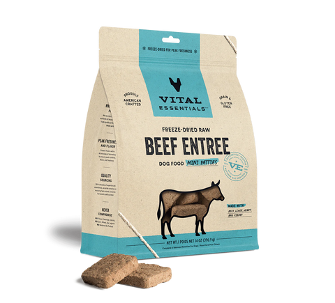 Vital Essentials Freeze-Dried Raw Beef Mini Patties Dog Food
