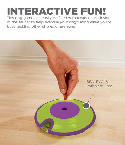 Outward Hound Nina Ottosson Treat Maze Interactive Puzzle Dog Toy (2.5 H x 7.5 L x 7.5 W - Green)
