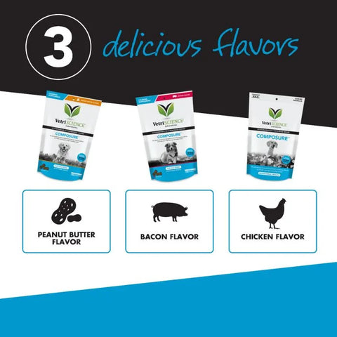 VetriScience Composure Chicken Flavor Calming Supplement for Dogs