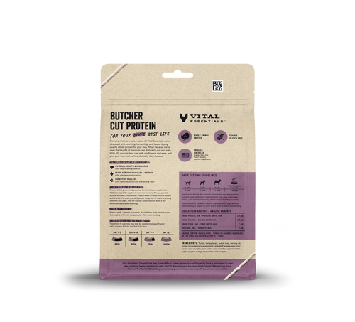 Vital Essentials Freeze-Dried Raw Protein Mix-In Turkey Recipe Ground Topper for Dogs (6 oz)