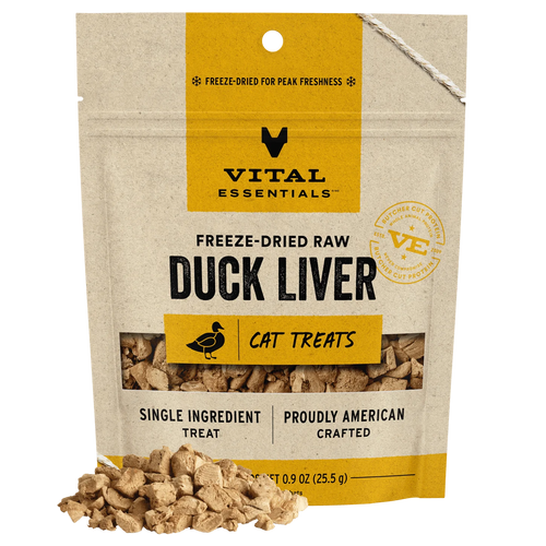 Vital Essentials Freeze-Dried Raw Duck Liver Cat Treats (0.9 oz)