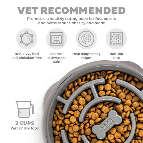 Outward Hound Fun Feeder Slo Bowl Gray Large