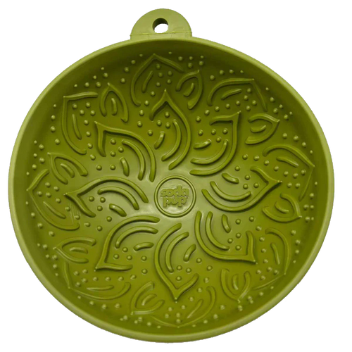 SodaPup Garden of Eatin' Tipsy Bowl (6.5” diameter x 0.25” thick. / Green)