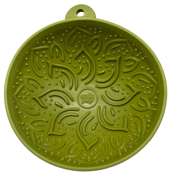 SodaPup Garden of Eatin' Tipsy Bowl (6.5” diameter x 0.25” thick. / Green)