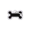 MyFamily USA ID Tags Glam Bone Small Black with Rhinestones
