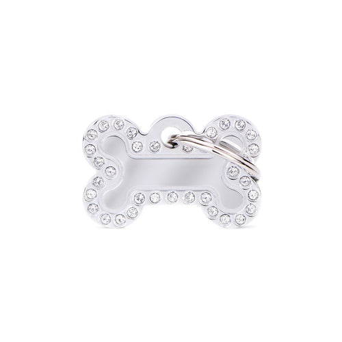MyFamily USA ID Tags Glam Bone Small with Rhinestones