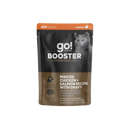Petcurean Go! Solutions Minced Chicken + Salmon with Gravy for Brain Health Wet Cat Food (2.5 oz)