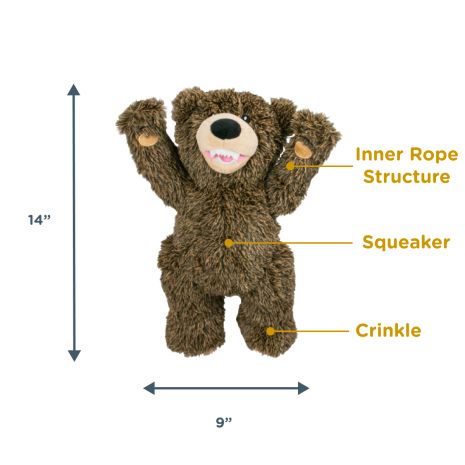 Tall Tails Grizzly Rope Body Dog Toy