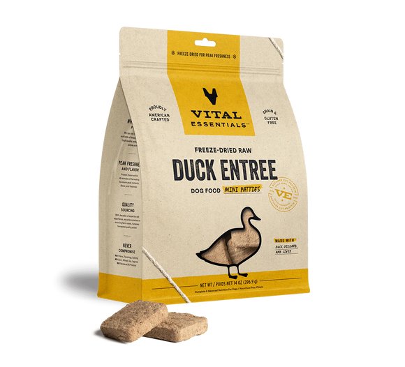 Vital Essentials Freeze-Dried Raw Duck Mini Patties Dog Food