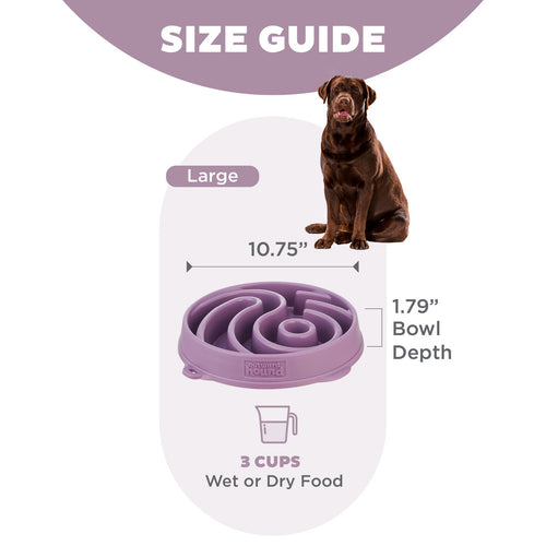 Outward Hound Fun Feeder Yin Yang Purple Large Slow Feed Bowl