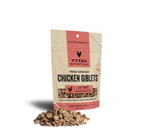 Vital Essentials Freeze Dried Raw Chicken Giblets Cat Treats (1 OZ)