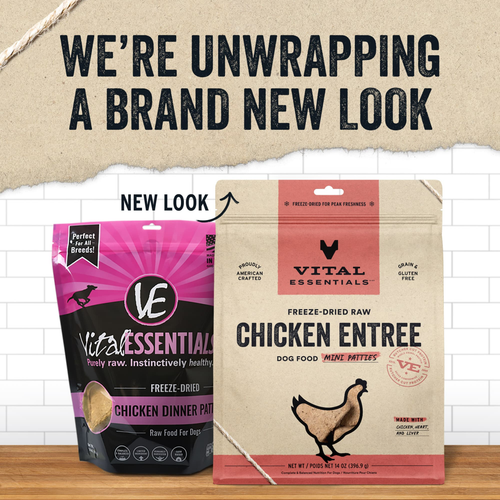 Vital Essentials Freeze-Dried Raw Chicken Entrée Mini Patties Dog Food (14 Oz)