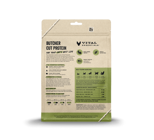 Vital Essentials Freeze-Dried Raw Rabbit Entree Mini Nibs Cat Food (8 oz)
