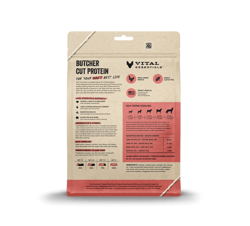 Vital Essentials Freeze-Dried Raw Chicken Entrée Nibs Dog Food (14 Oz)