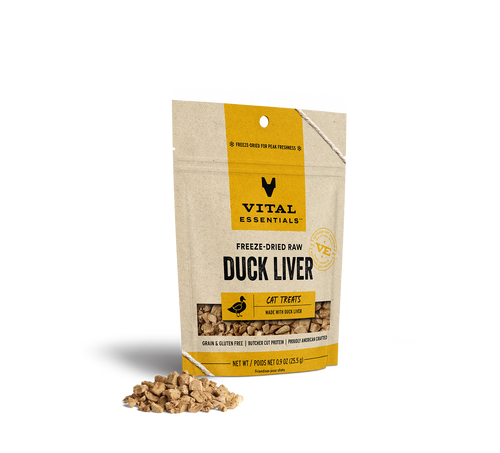 Vital Essentials Freeze-Dried Raw Duck Liver Cat Treats (0.9 oz)