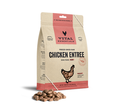 Vital Essentials Freeze-Dried Raw Chicken Entrée Nibs Dog Food (14 Oz)