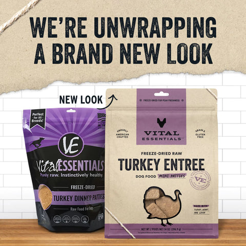 Vital Essentials Freeze-Dried Raw Turkey Mini Patties Dog Food