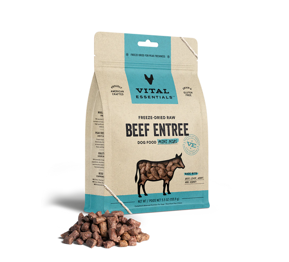 Vital Essentials Freeze-Dried Raw Beef Mini Nibs Dog Food