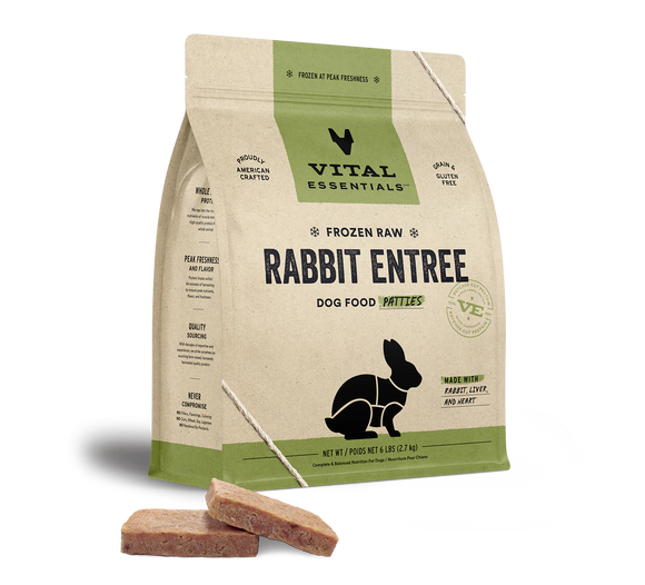 Vital Essentials Frozen Raw Rabbit Entree Dog Food