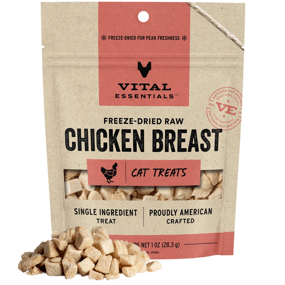 Vital Essentials Freeze-Dried Raw Chicken Breast Cat Treats (1 OZ)
