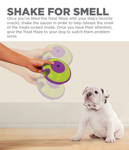 Outward Hound Nina Ottosson Treat Maze Interactive Puzzle Dog Toy (2.5 H x 7.5 L x 7.5 W - Green)