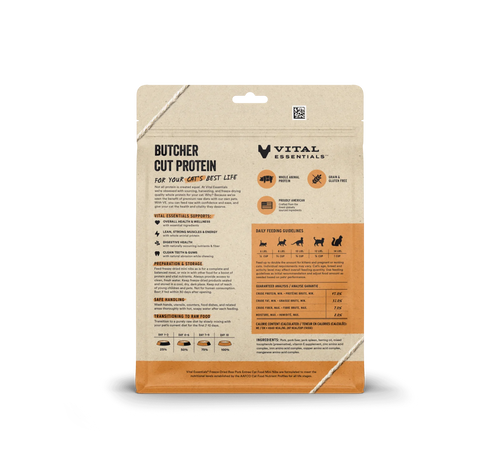 Vital Essentials Freeze-Dried Raw Pork Entree Mini Nibs Cat Food (8 oz)