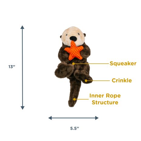Tall Tails Otter Rope Body Dog Toy