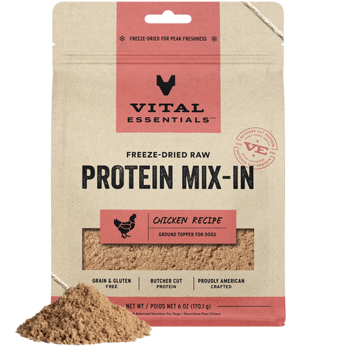 Vital Essentials Freeze-Dried Raw Protein Mix-In Chicken Recipe Ground Topper for Dogs (6 oz)