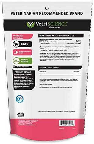 VetriScience Probiotic Everyday Bite-Sized Cat Chews (60 Count)