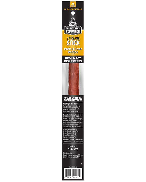 The Butcher's Companion Pork & Liver Recipe Sausage Sticks Dog Treats (8.8 oz)
