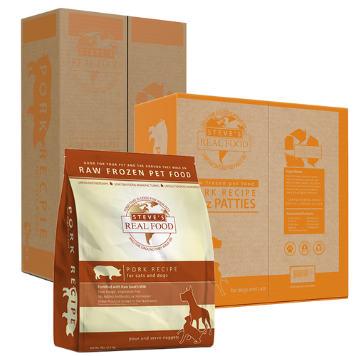 Steve's Real Food Frozen Raw Pork Nuggets Diet for Dogs