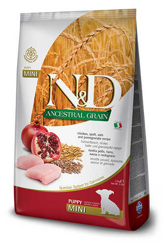 Farmina N&D Ancestral Grain Canine Chicken & Pomegranate Puppy Mini Food