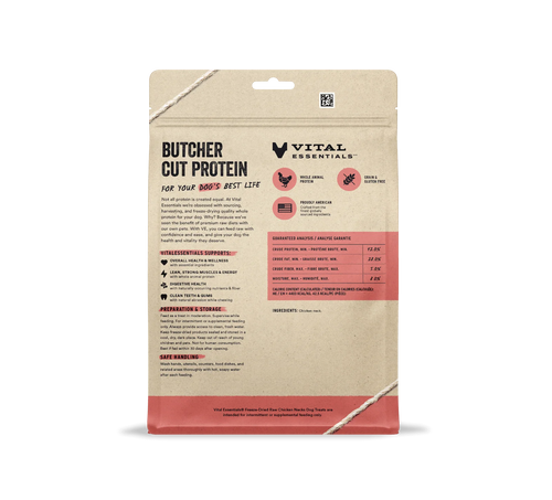 Vital Essentials Raw Bar Freeze Dried Raw Chicken Necks Dog & Cat Snacks (9 oz)