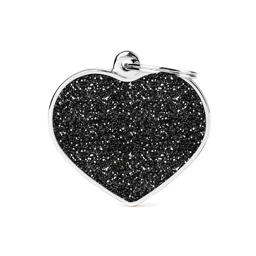 MyFamily USA ID Tags Shine Big Glitter Hearts