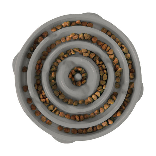 Outward Hound Fun Feeder Slo-Bowl for Dogs (Large / Grey)