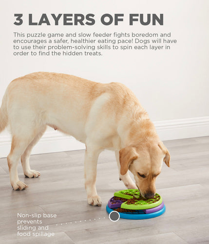 Outward Hound Lickin' Layers Dog Puzzle Game Dog Toy (Multi)