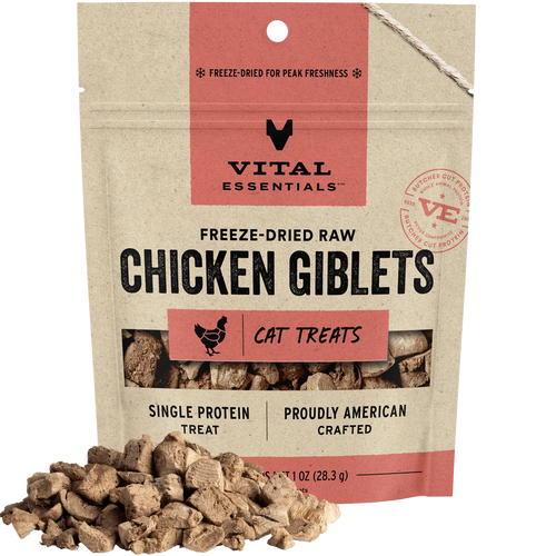 Vital Essentials Freeze Dried Raw Chicken Giblets Cat Treats (1 OZ)
