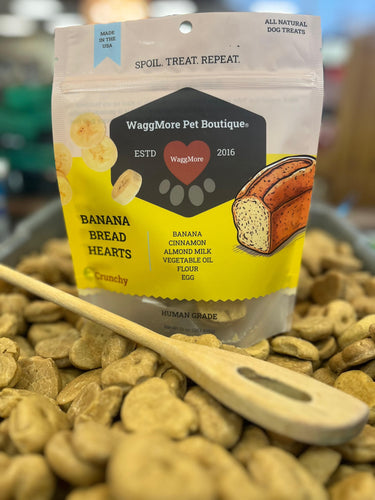 WaggMore Pet Boutique Banana Bread Hearts Dog Treats