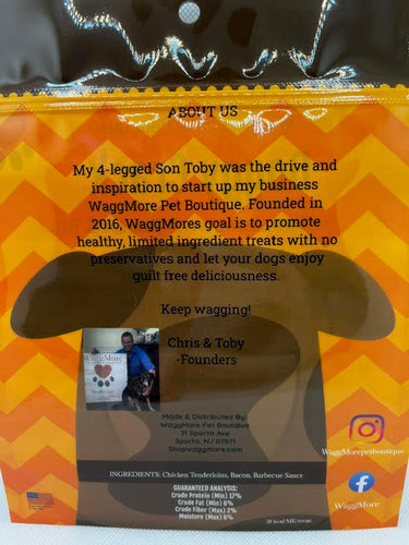 WaggMore Pet Boutique Doggy Crack Chicken Jerky With Bacon & BBQ Dog Treats