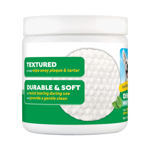 TropiClean Fresh Breath Dental Wipes for Dogs (50 ct)